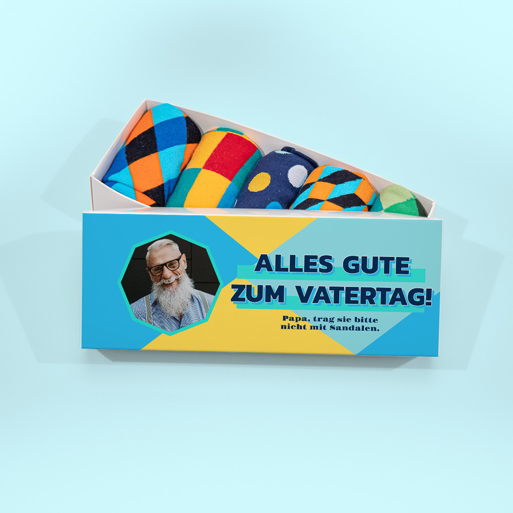 Sockenbox mit Bild und Text vatertagsgeschenk personalisierte sockenbox mit foto und text