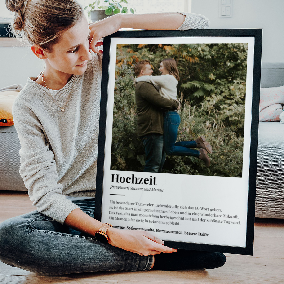 Personalisierbares Poster mit Foto und Definition Hochzeitsgeschenke personalisierbares Poster mit Definition