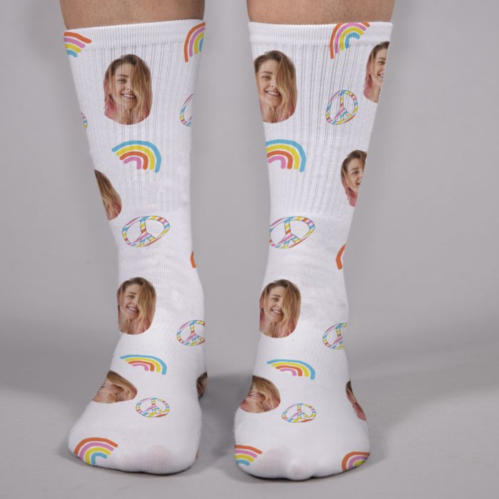 Personalisierbare Socken mit Gesicht und Hintergründen Geschenke für Frauen personalisierbare Socken mit Foto