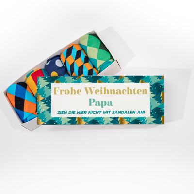Weihnachts-Sockenbox mit Text Weihnachts-Sockenbox mit Text