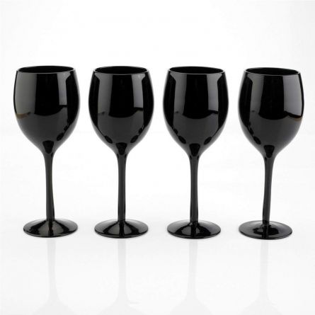 Schwarze Weingläser 4er-Set