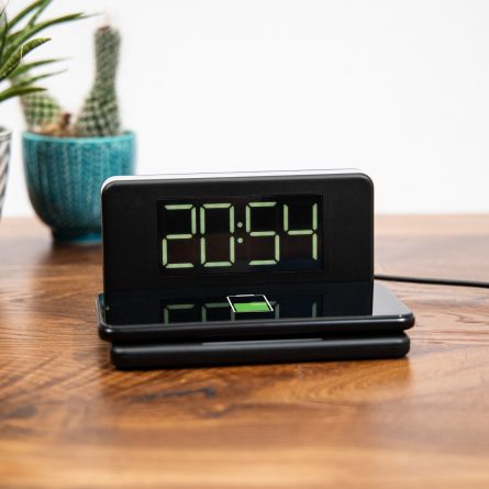 Kabelloses Ladegerät mit Uhr und Nachtlicht