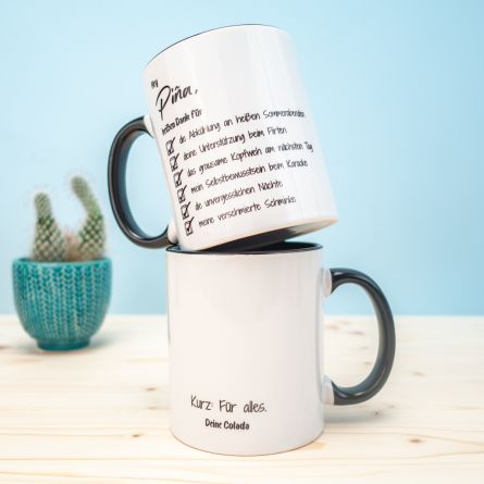 Personalisierbare Tasse Checkliste