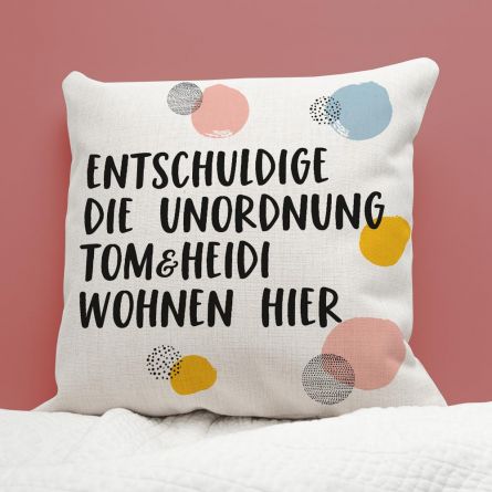 Personalisierbarer Kissenbezug mit Text