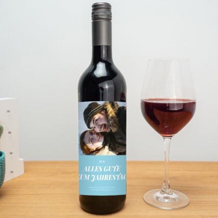 Rotwein mit Bild und Text