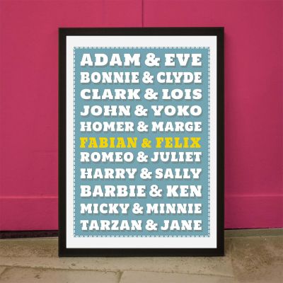 Geschenke für Eltern - Berühmte Paare - Personalisierbares Poster
