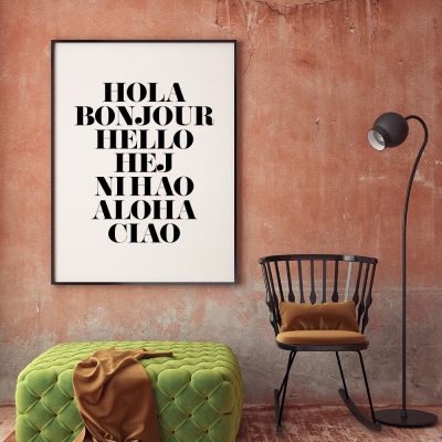 Poster - Poster Hola Bonjour by MottosPrint
