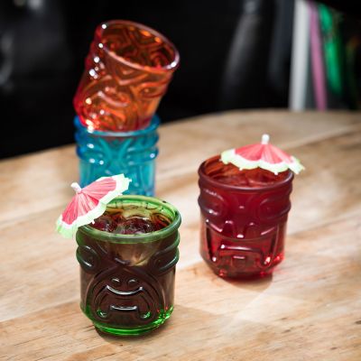 Geschenke für Männer - Farbige Tiki Cocktailgläser 4er Set