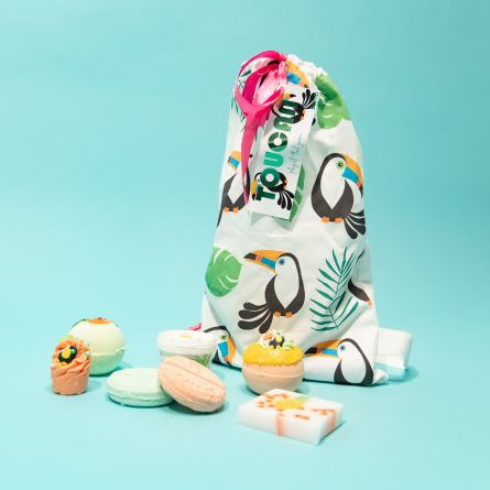 Tukan Badekugeln Geschenk-Säckchen