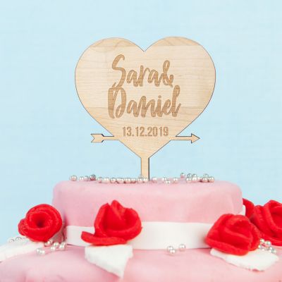 Personalisierbarer Cake Topper mit Herz Personalisierbarer Cake Topper mit Herz