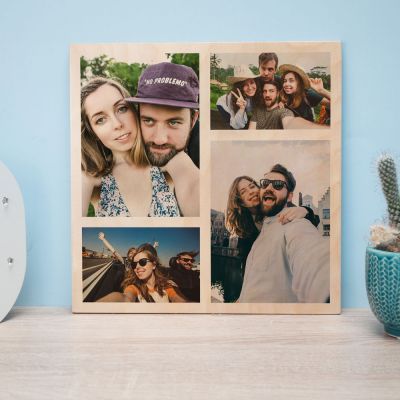 Personalisierbares Foto Holzbild mit 4 Bildern Personalisierbares Foto Holzbild mit 4 Bildern