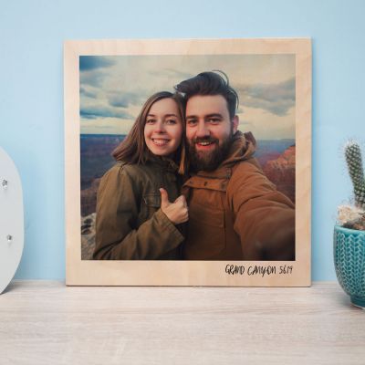 Personalisierbares Holzbild im Polaroid-Look Personalisierbares Holzbild im Polaroid-Look