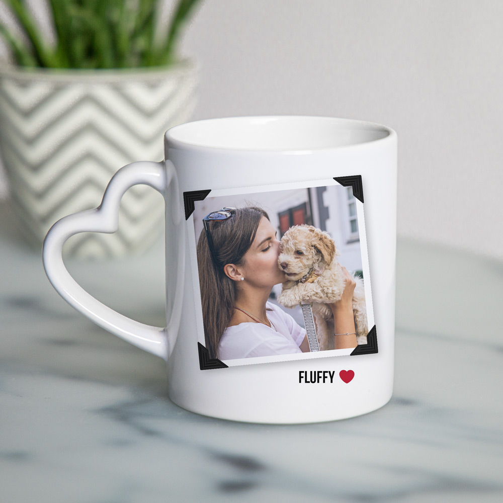 tiergeschenke personalisierte Tasse mit Foto und Herzhenkel tiergeschenke personalisierte Tasse mit Foto und Herzhenkel